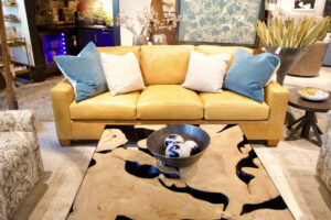 Contoured Yellow Sofa