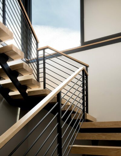A wooden stairwell